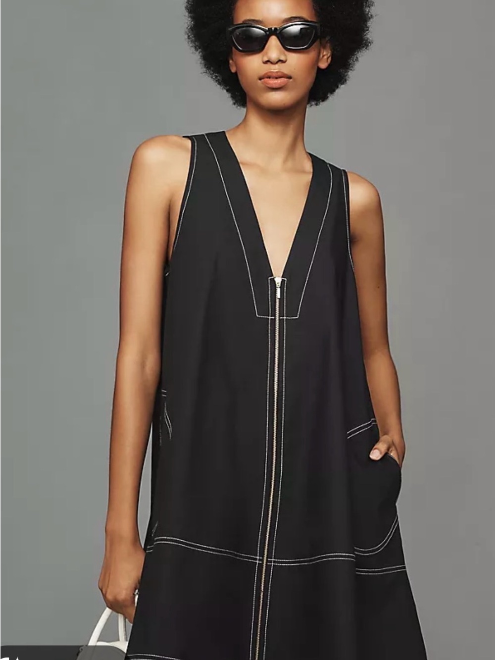 Anthropologie For Cynthia Black Zipper Dress